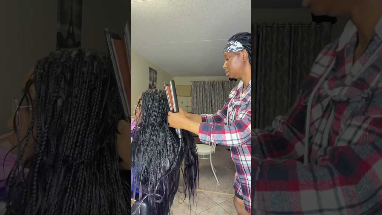Small size boho Knotless braids straightening out the boho and ends so beautifully 💕 