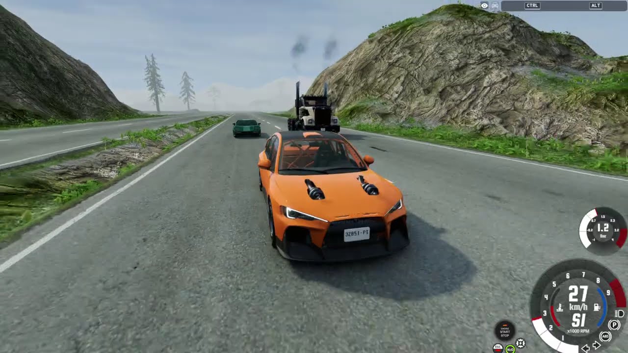 beamNG drag cars vs bridge