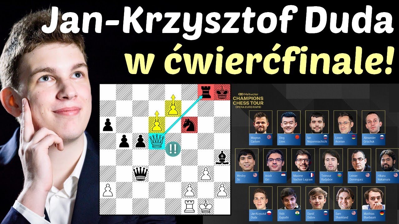 SZACHY 307# Jan-Krzysztof Duda w ćwierćfinale OPERA EURO RAPID 2021! rewelacyjna partia Duda - Dubov