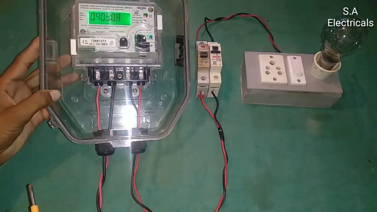 Complete single phase meter wiring to switch board|meter wiring connection in hindi