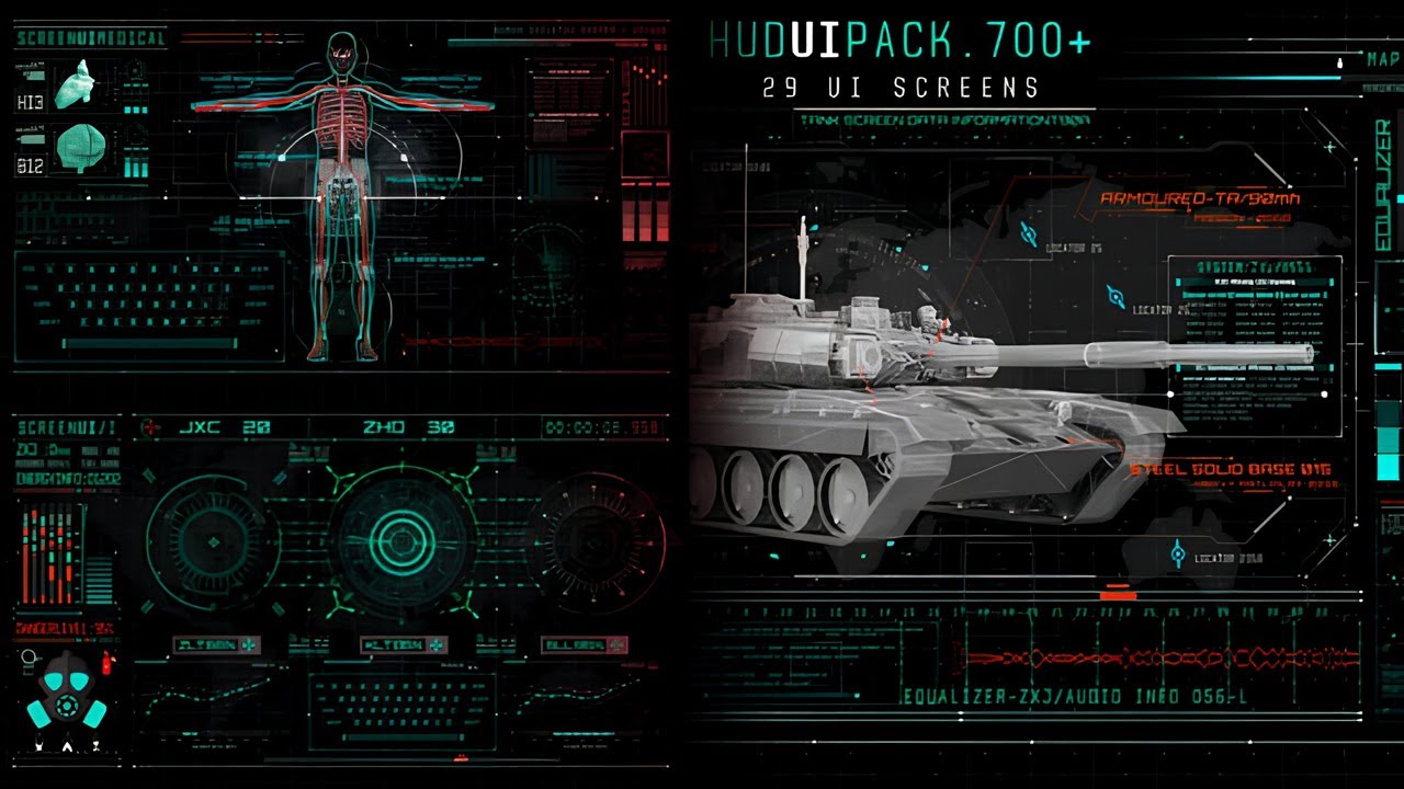 Hi-Tech Hud UI Screens & Elements - After Effects Template