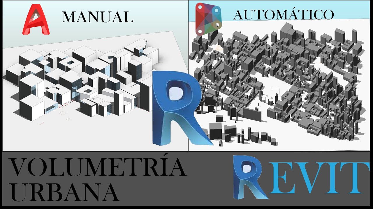 VOLUMETRÍA URBANA REVIT   MANUAL-AUTOCAD  y AUTOMÁTICO (DYNAMO)