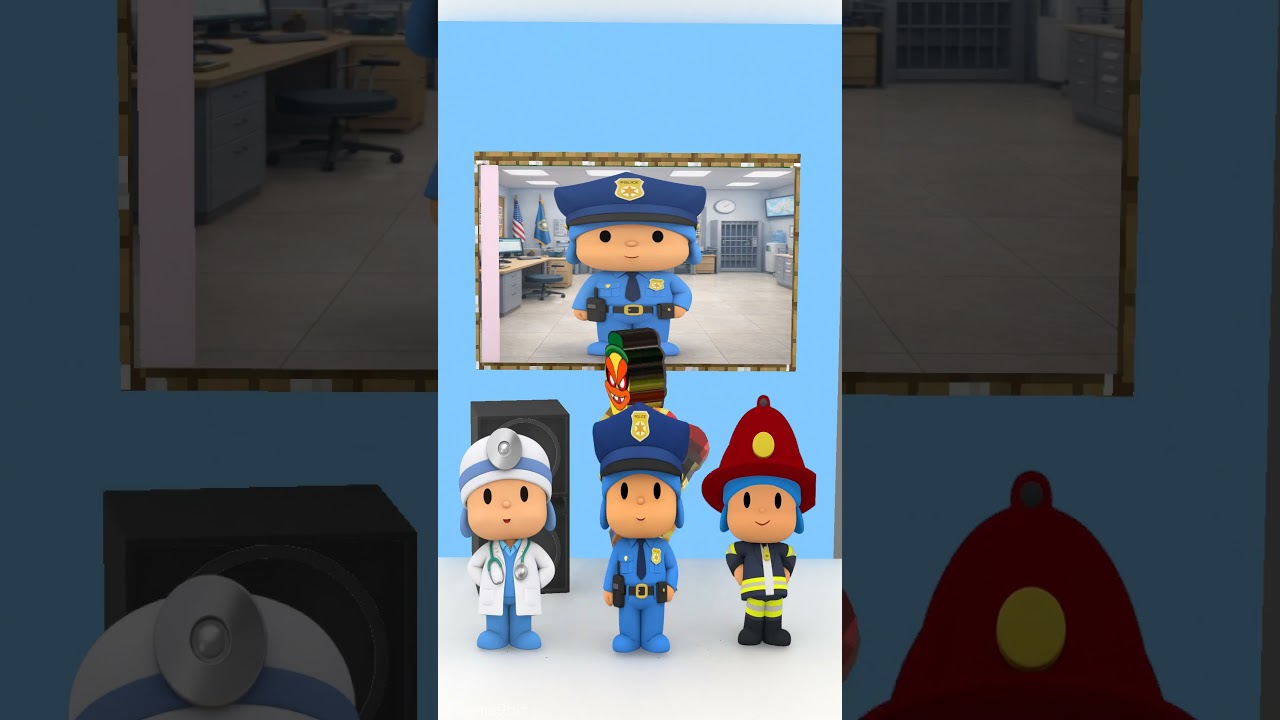 Who do you choose? Pocoyo: doctor, police officer, or firefighter