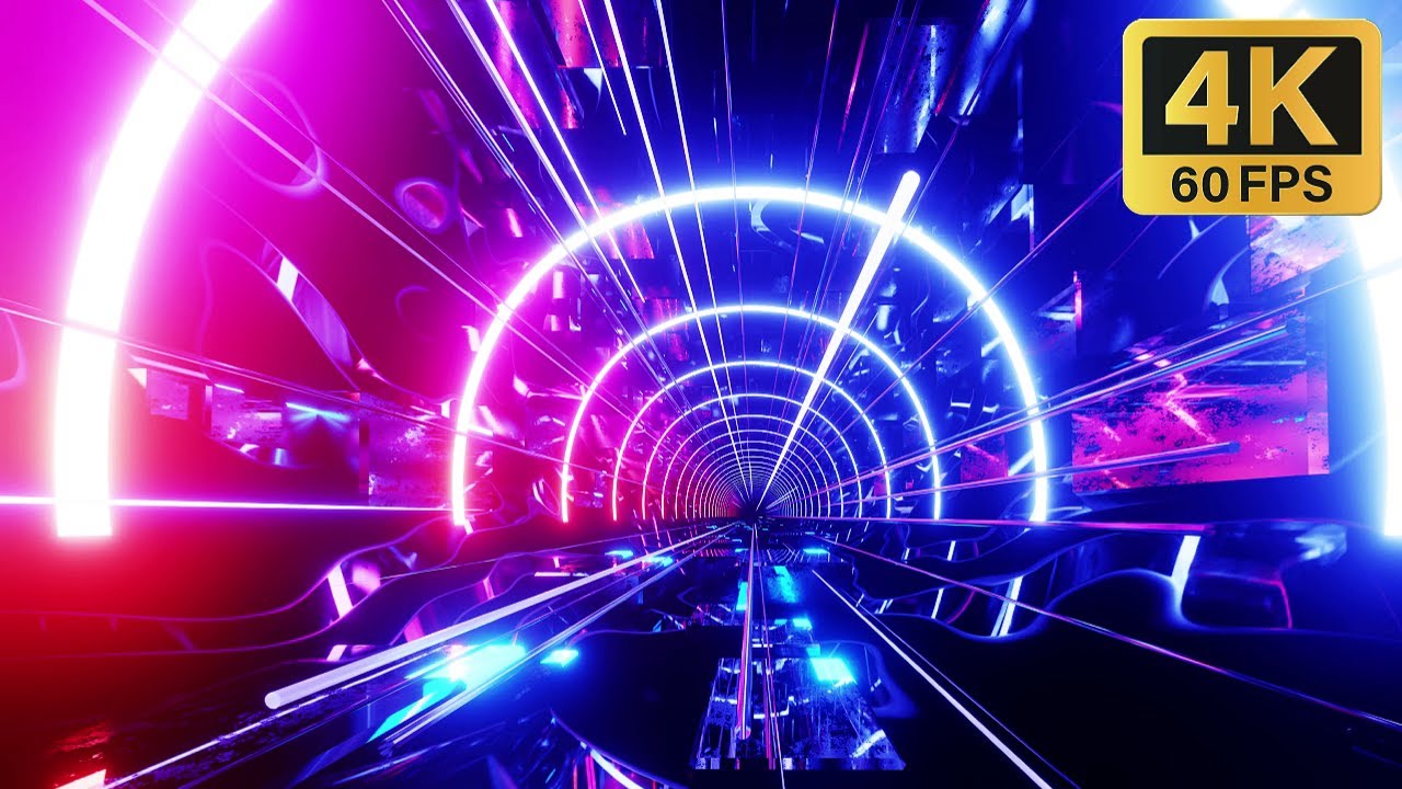 Fast Neon Light Tunnel Background 🌈 Dynamic Motion Visuals | 6 Hours 4K 60FPS