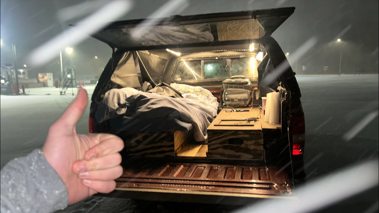 Truck Camping In a Blizzard (The Cops Came!)