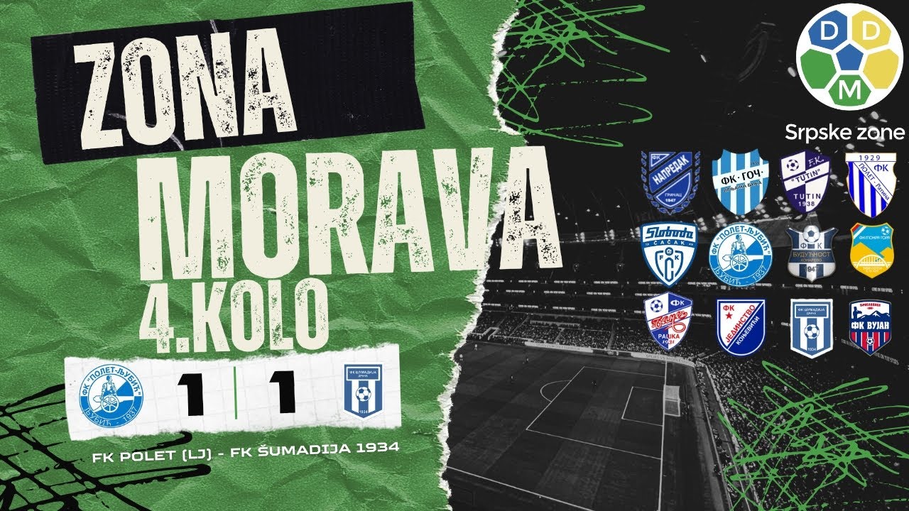 Zona Morava Sezona 2025/26 4. Kolo FK Polet (LJ) 1:1 FK Sumadija 1934