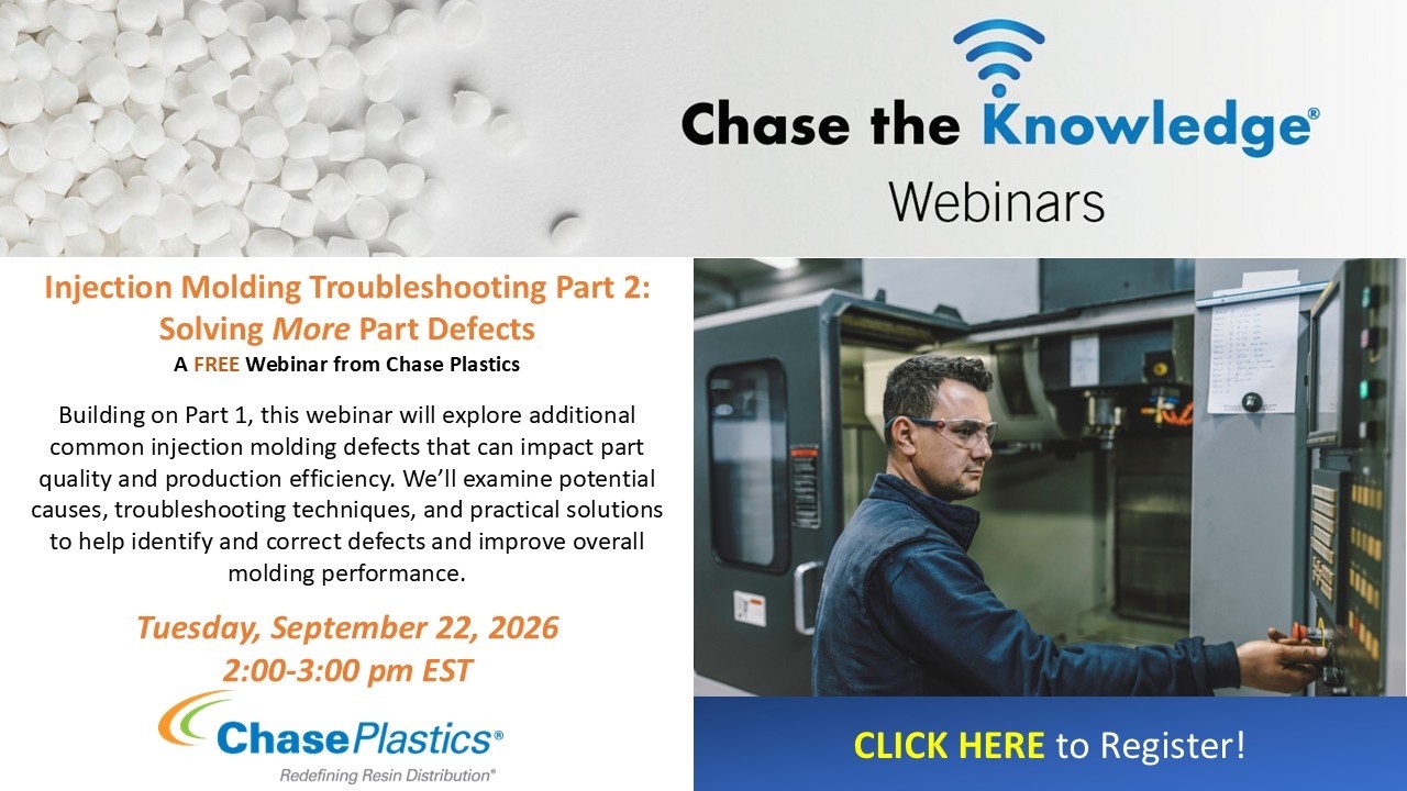 Injection Molding Troubleshooting Part 2:  Solving More Common Part Defects