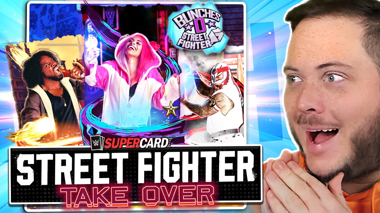 Epic STREET FIGHTER x WWE SuperCard Pack Opening Goes WRONG... These Cards are FREE?!