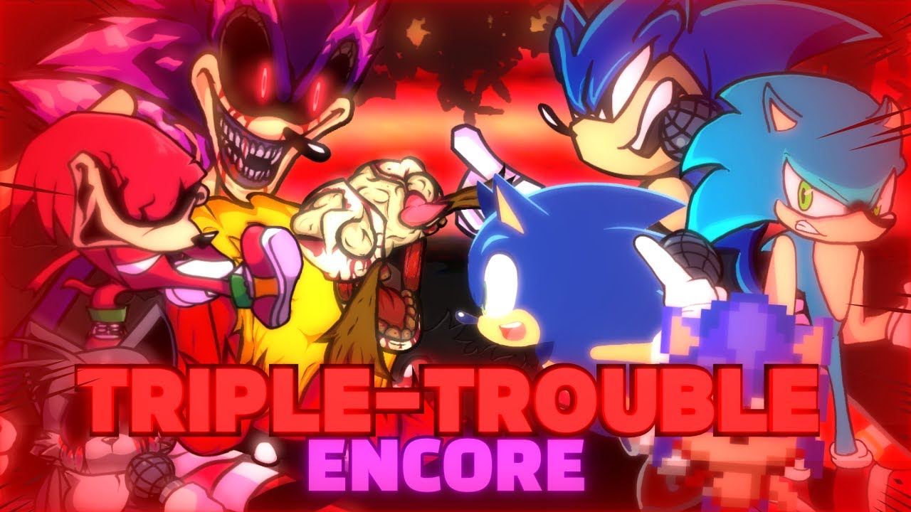 (Friday Night Funkin Mod)-Triple-trouble-encore (cover it's singing by my Sonic Team) (FNF cover)