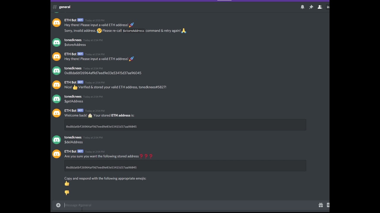 ETH Bot Demo - Discord