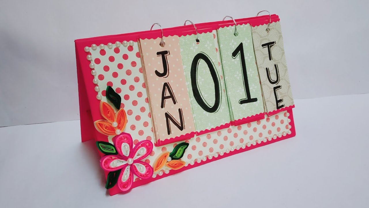 New Year 2019 Desk Calendar #DIY #Handmade #Quilling | Craft Nifty Creations