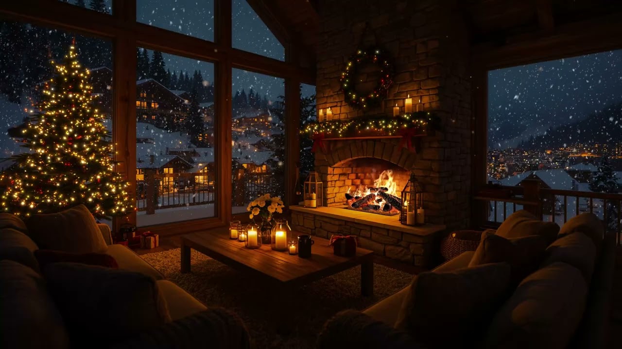 Warm Christmas Fireplace 2025 | Relaxing Piano Music & Crackling Fire