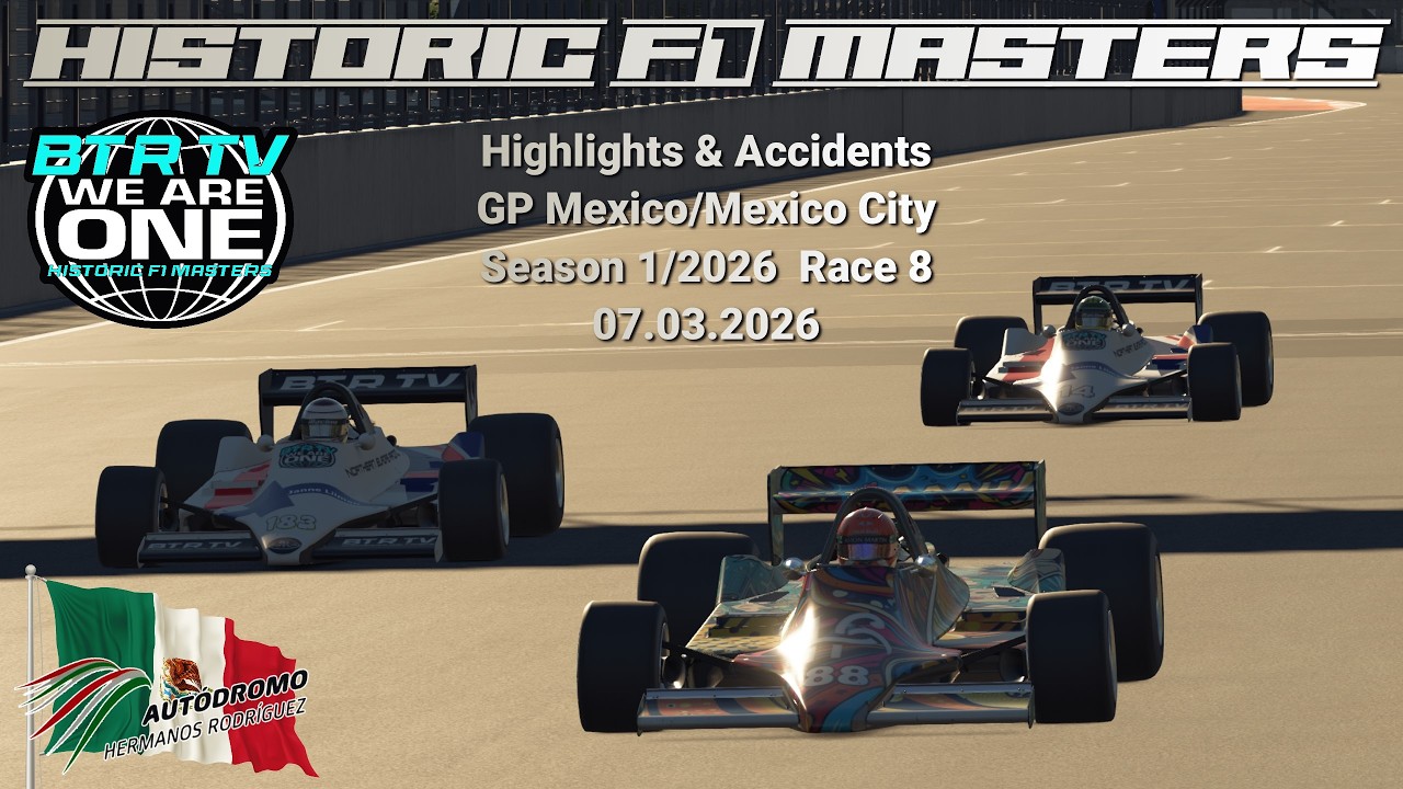 Highlights & Accidents GP Mexico Race 8 Historic F1 Masters 1/2026