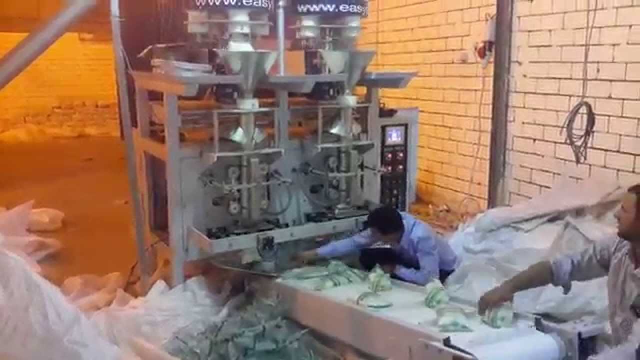 ماكينه تعبئه سكر مزدوجه سرعه الانتاج 100 كيلو فى الدقيقه