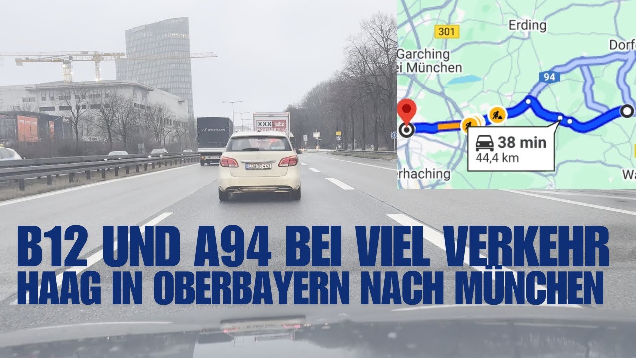 Berufsverkehr auf der A94 nach München | B12 & Messe Bau 2025 | RoadWatch HD Europe