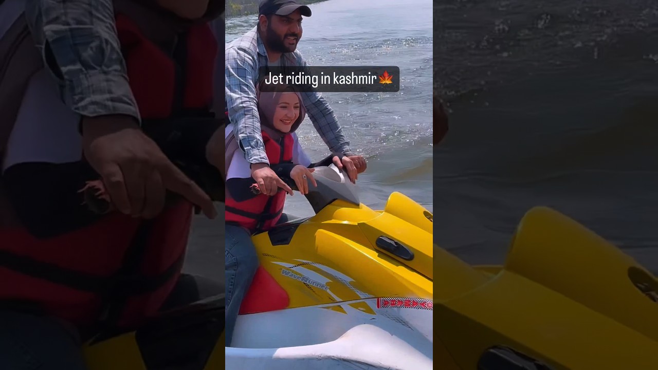 Riding Jet in Dal Lake Kashmir #kashmirbeauty #dallake #jet #rider#muslimah#hijab #hijabtutorial