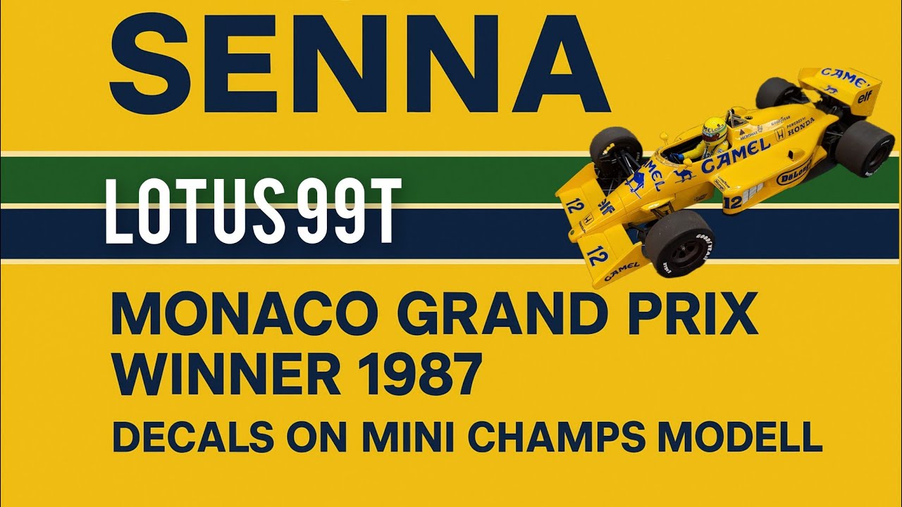 Ayrton Senna 1987 Monaco GP Winner- Camel Decals on Lotus 99T Minichamps 1/18
