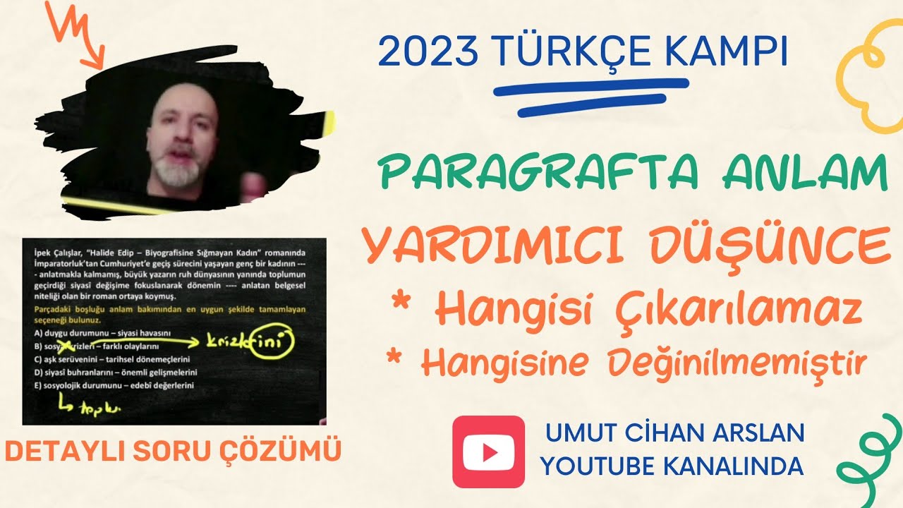2024 TÜRKÇE KAMPI - Paragrafta Yardımcı Düşünce 