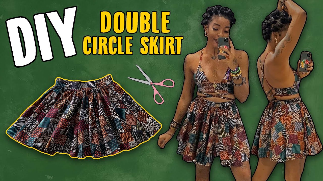 #DIYCIRCLESKIRT | How To Cut & Sew A Double CIRCLE SKIRT From Scratch | @sewquaint