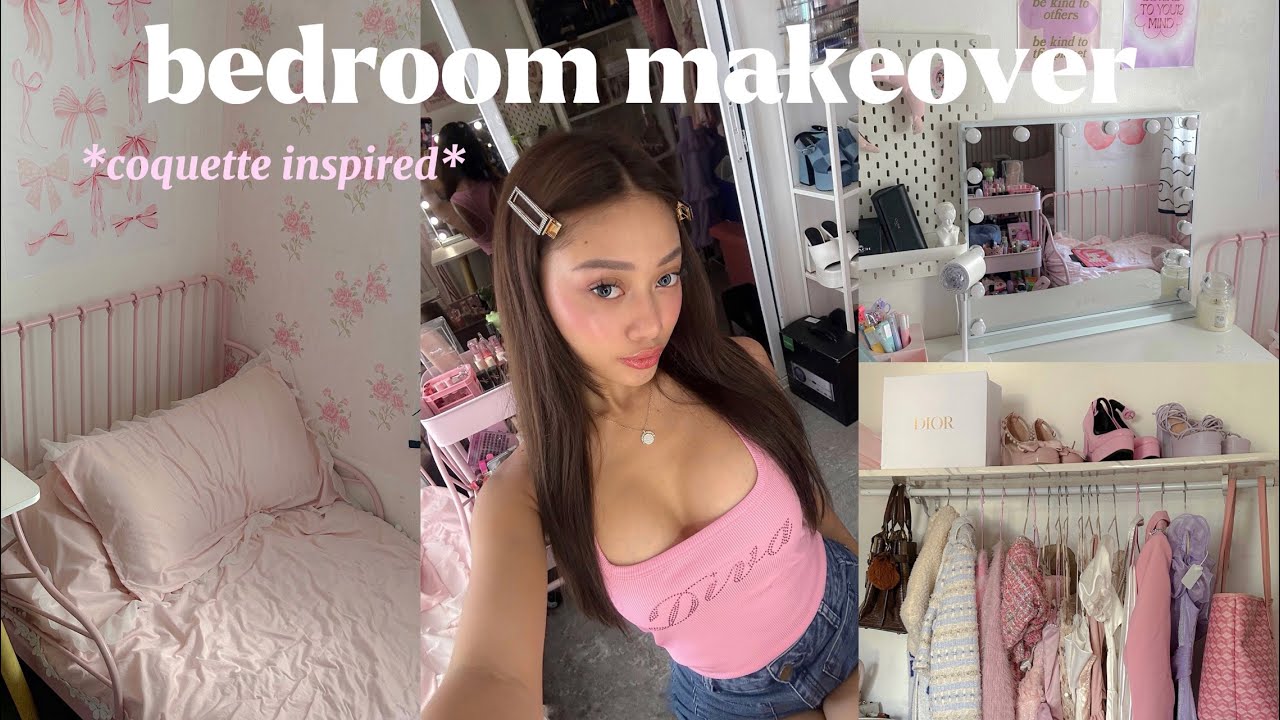 BEDROOM MAKEOVER *coquette inspired* 🎀🐰(+ Temu Haul)