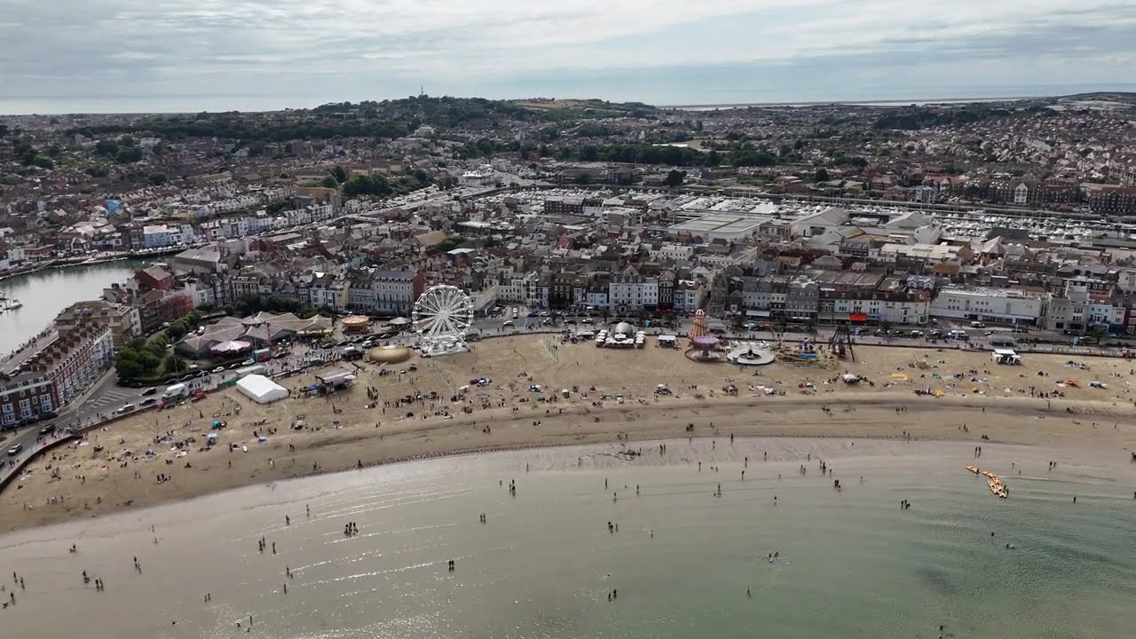 Weymouth Beach & Harbour by Drone July 2025