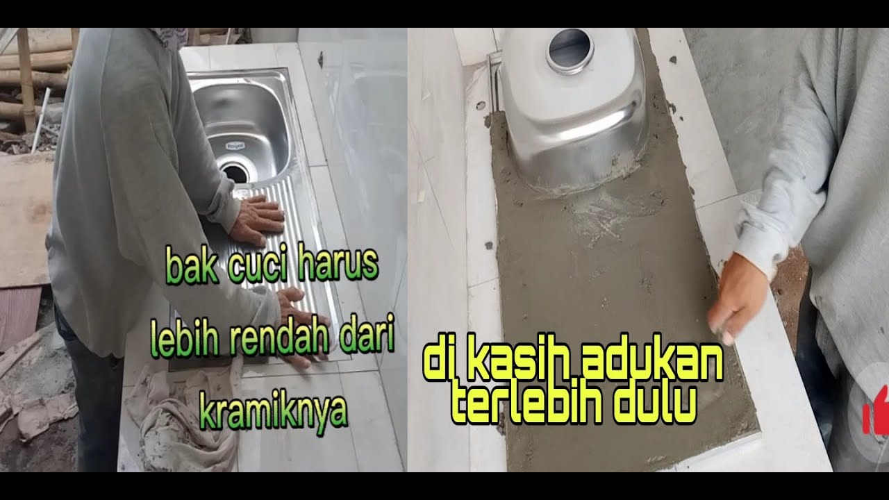 cara pasang bak cuci piring minimalis ! sink kotak,sink cuci piring stainless