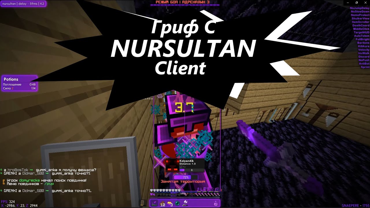Гриф с NURSULTAN Client AresMine