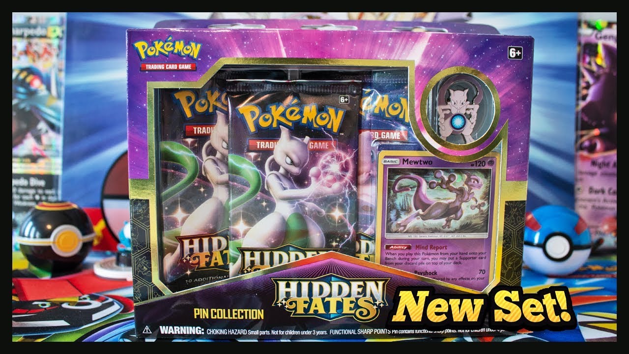 *HIDDEN FATES Pokemon Cards Mewtwo Box* New Mewtwo Pin Collection Box Opening!