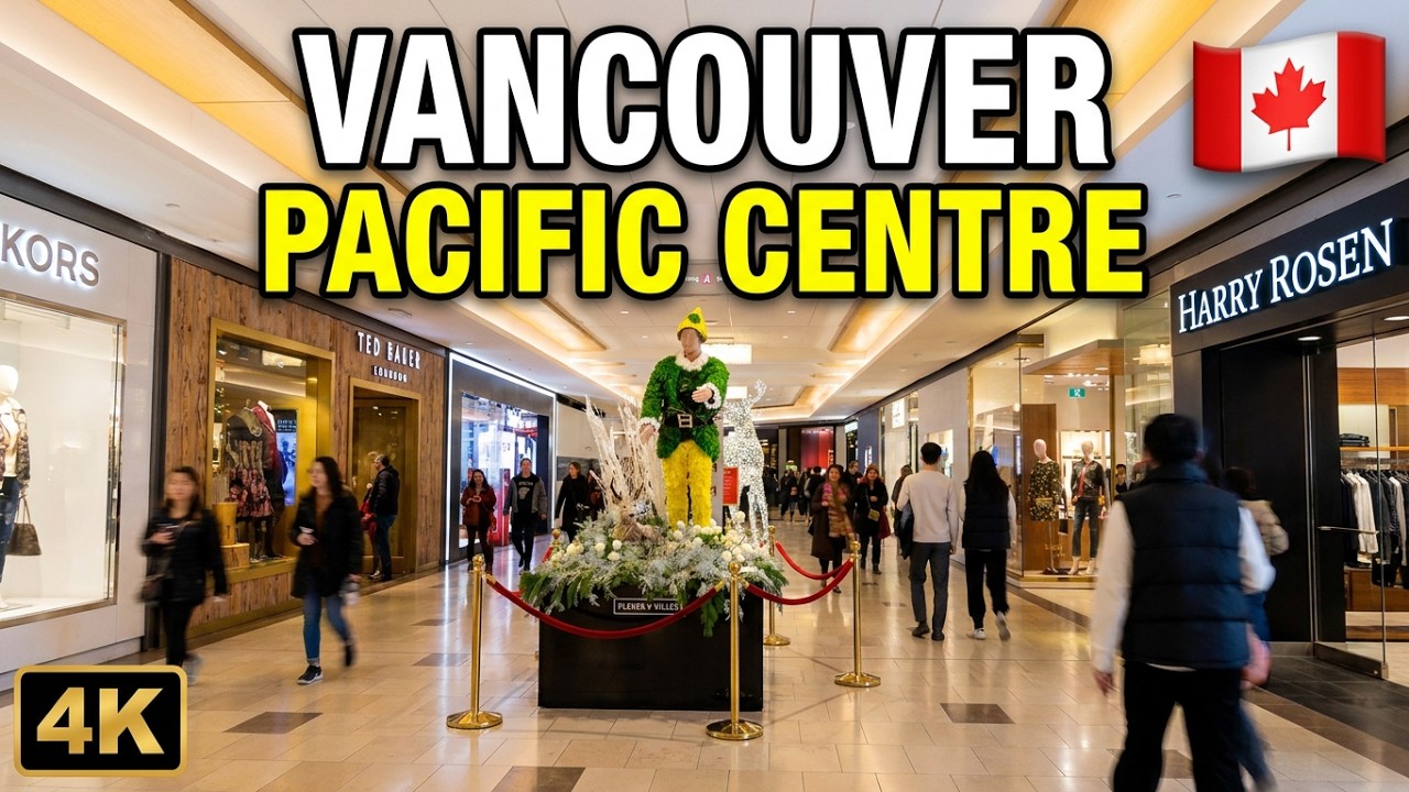 🇨🇦 [4K] Walking Tour in CF Pacific Centre (shopping mall) BC, Canada