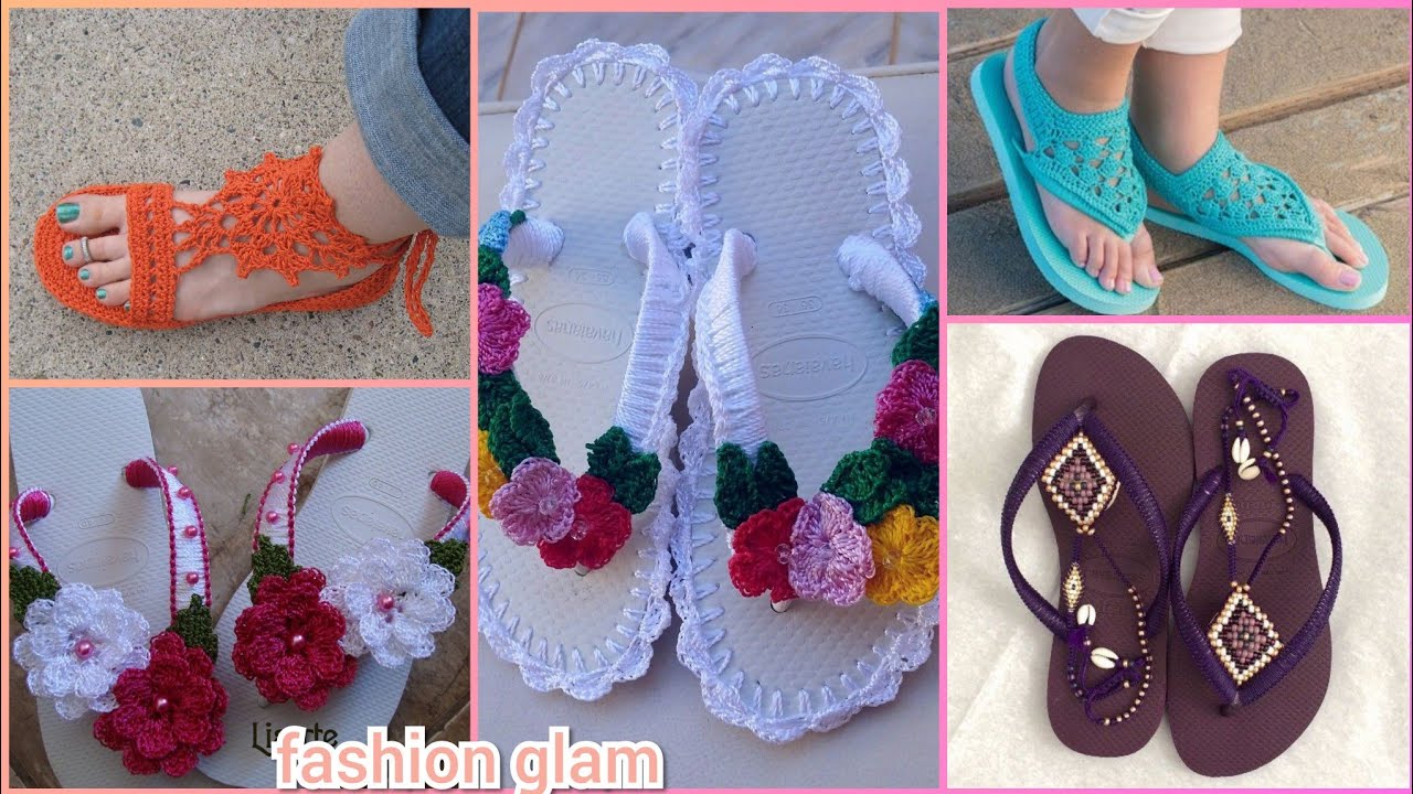 beautiful styles of crochet flip flop slippers ideas