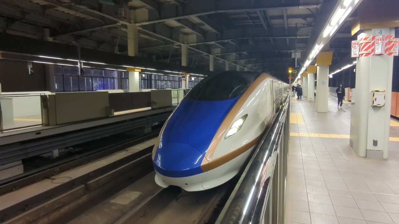 2026年2月15日北陸新幹線金沢(駅)12番のりば3518Eかがやき518号(金沢·長野·)東京行き着発 E7系F9編成((回送列車)回送3518E→)3518Eかがやき518号(長野·)東京行き