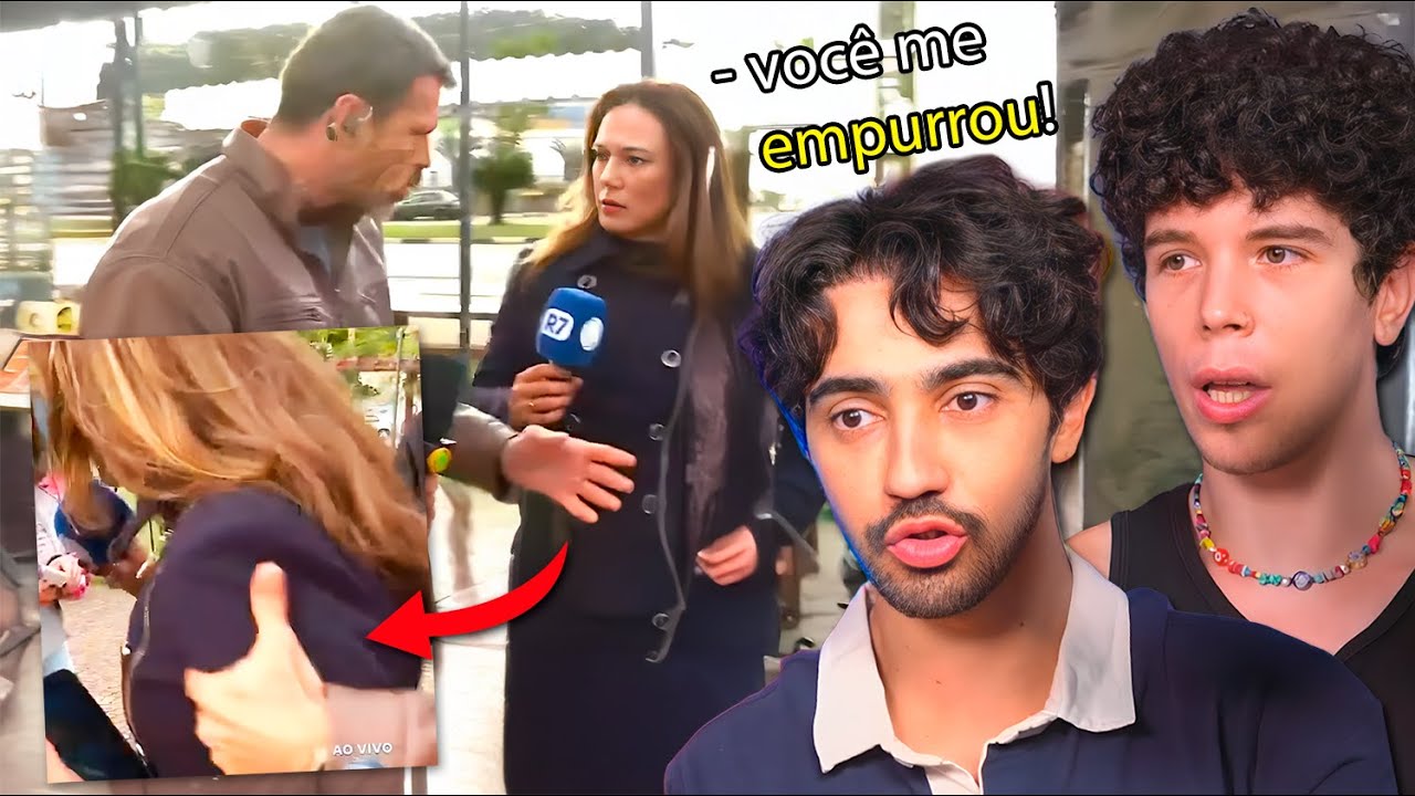 ABSURDO: réporter é empurrada AO VIVO por colega