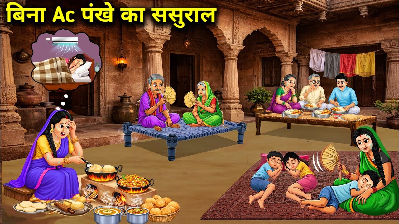 बिना Ac पंखे का ससुराल ||Cartoon Videos|| A Father-in-law's House Without AC or Fans||Anokhi saas ba