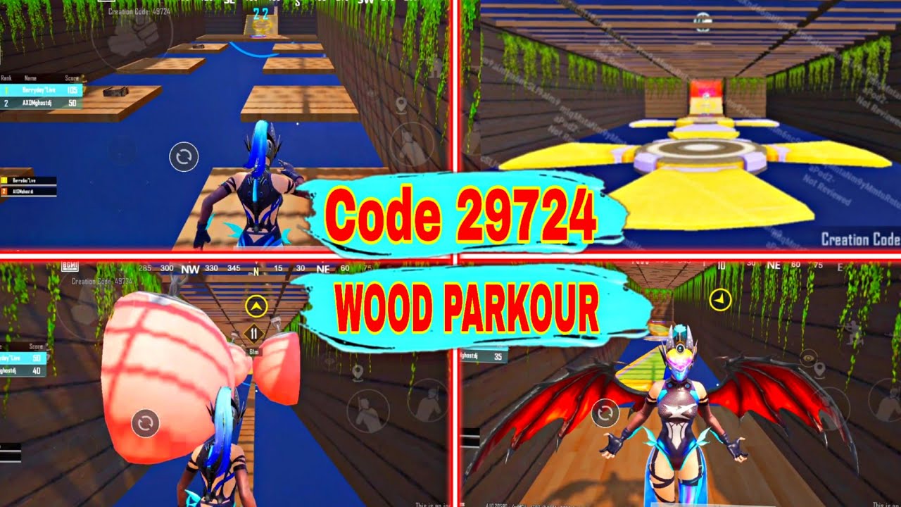 WOOD PARKOUR BGMI WOW Mode Code 29724 | Full Guide Complete Gameplay