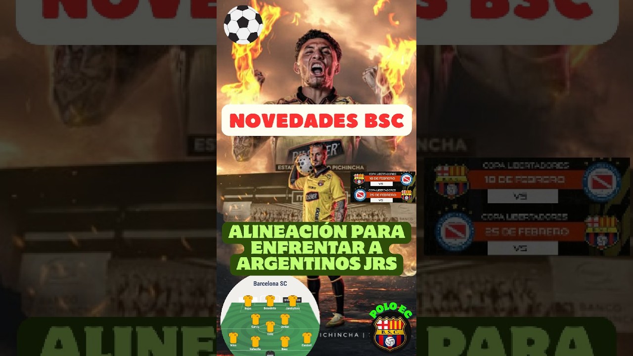 Alineación de BSC para enfrentar a Argentinos Jrs #barcelonasc  #copalibertadores #argentinosjrs