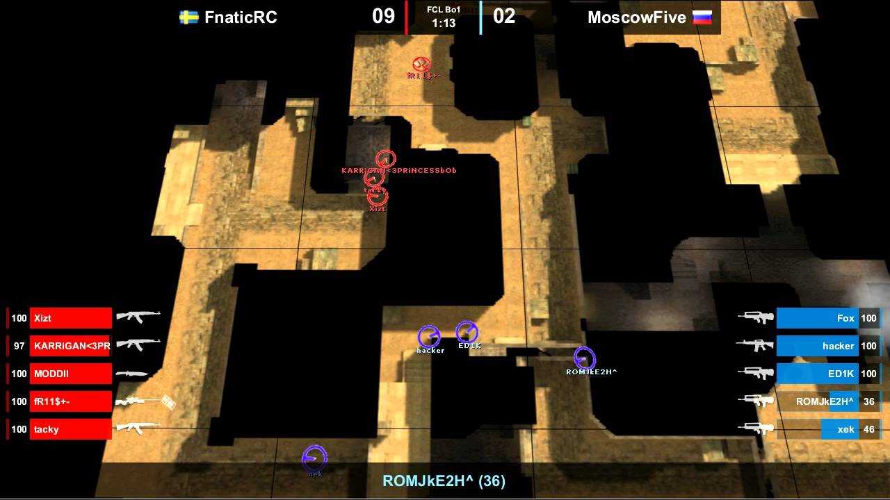 Fnatic vs  MoscowFive @ dust2