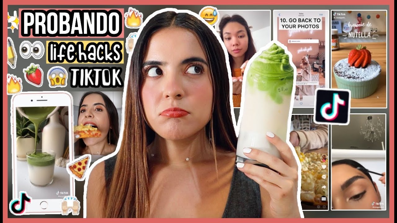 PROBANDO MÁS HACKS DE TIKTOK {universidad, comida, maquillaje y más}