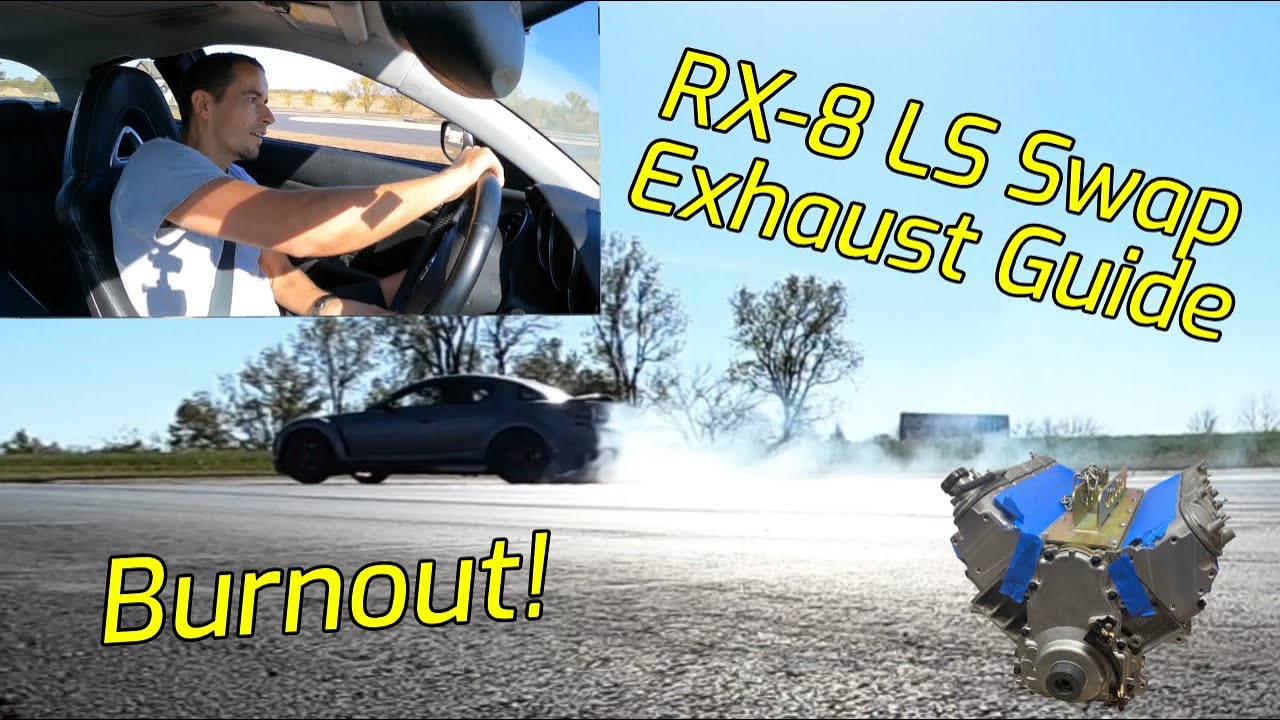 How I got an exhaust to fit in LS swapped RX-8 Bonus fun with burnouts & attempted drifting!
