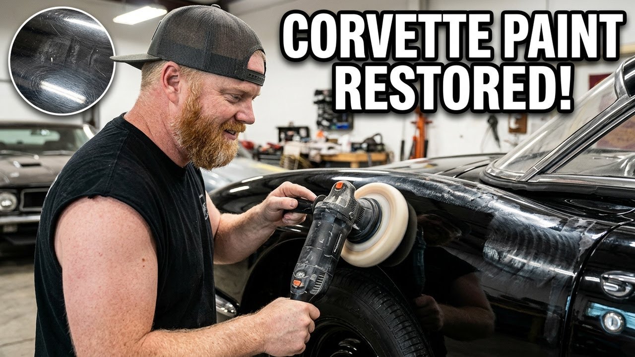 Restoring paint on this 1958 Corvette! #detailing #restore #automobile #corvette #buffing