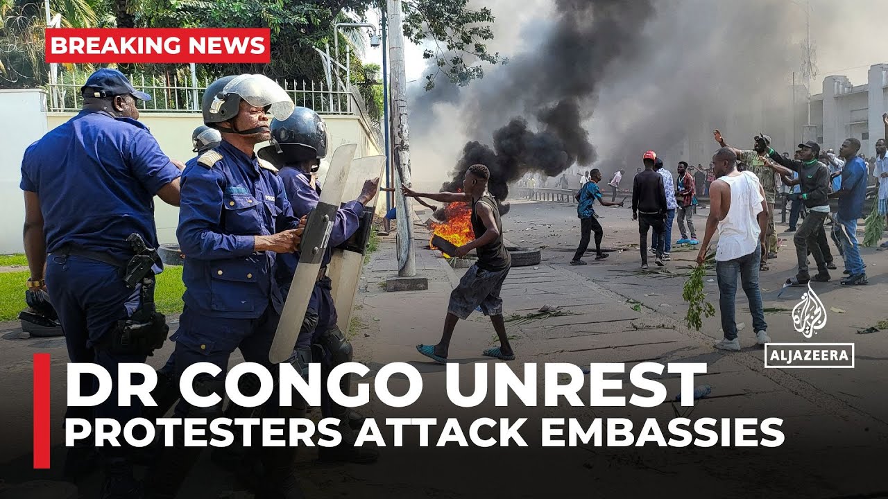 Protesters attack foreign embassies in Kinshasa over M23 rebel advance