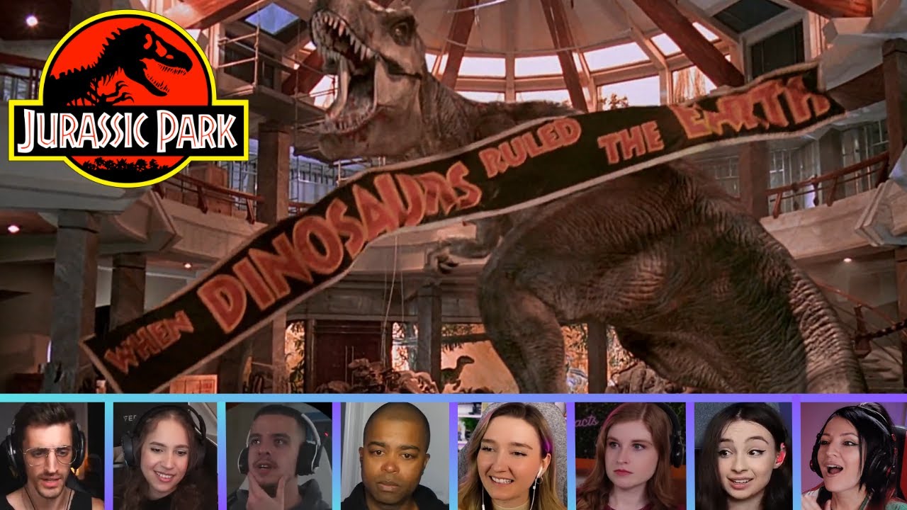 Reactors Reacting to T-REX SAVING THE DAY | Jurassic Park (1993)