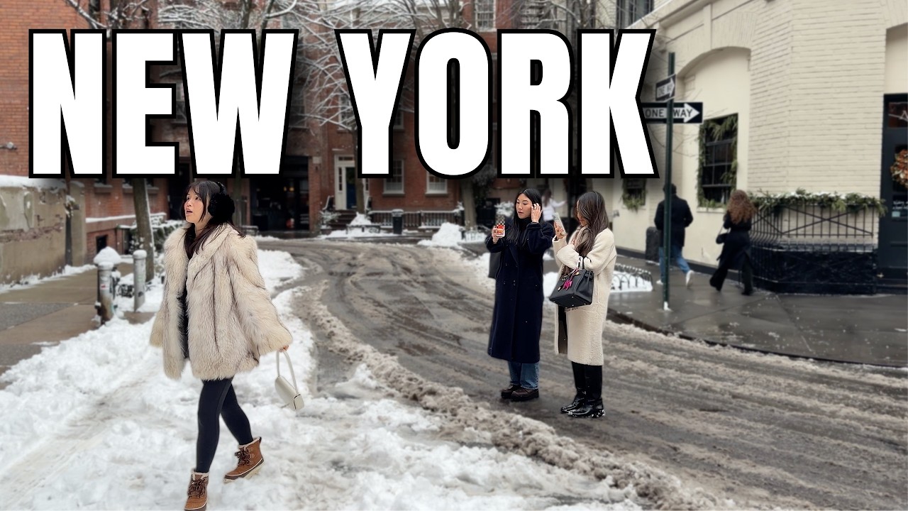 NEW YORK CITY Walking Tour [4K] - Let It Snow - Snowy Winter Walk In GREENWICH VILLAGE