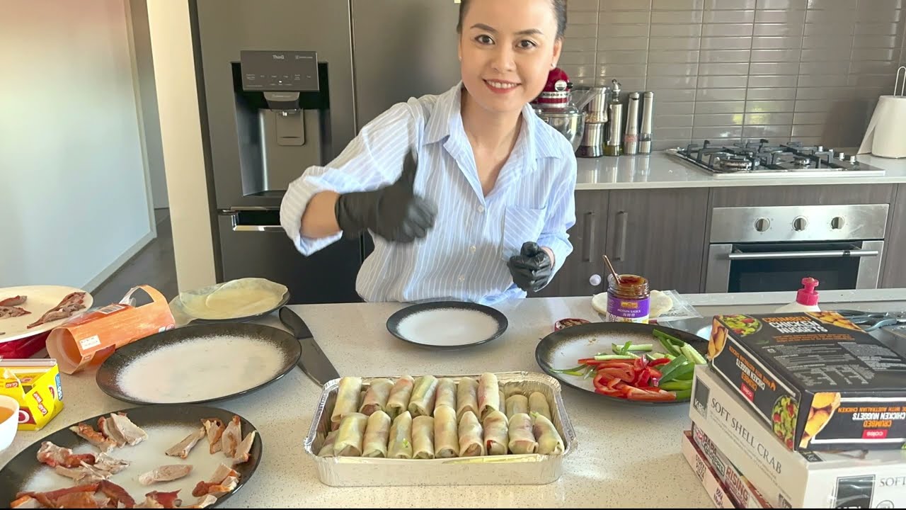 VỊT QUAY BẮC KINH CUỘN TẠI NH&Agrave; - BEIJING DUCK ROLL AT HOME