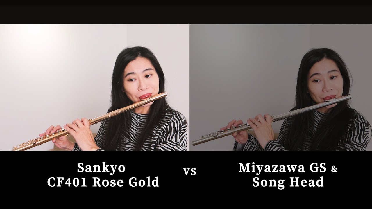 [長笛音色測試&心得] Sankyo CF401 Rose Gold vs. Miyazawa GS & Song head