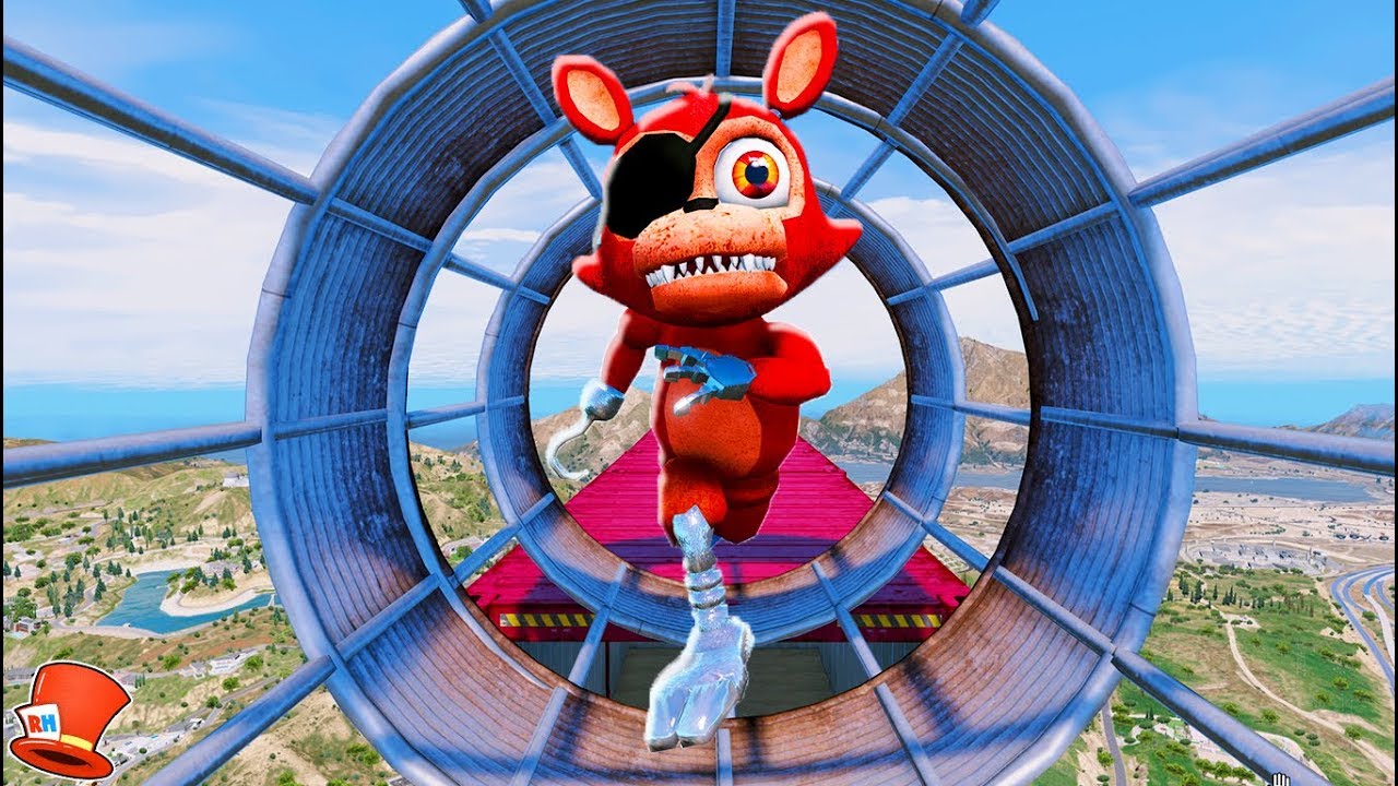 ADVENTURE FOXY ANIMATRONIC ULTIMATE DEATHRUN! (GTA 5 Mods FNAF RedHatter)