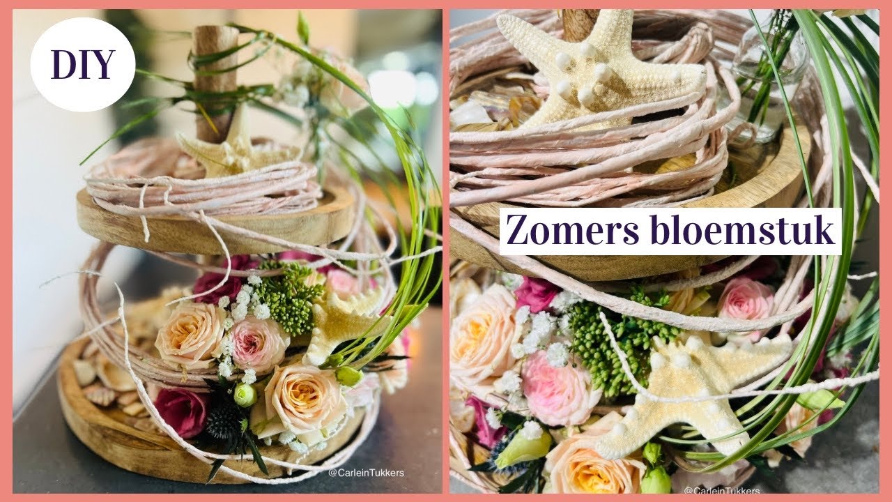 Zomers Bloemstuk🐬🪸🌸 | Cursus Bloemschikken #239 | Carlein Tukkers