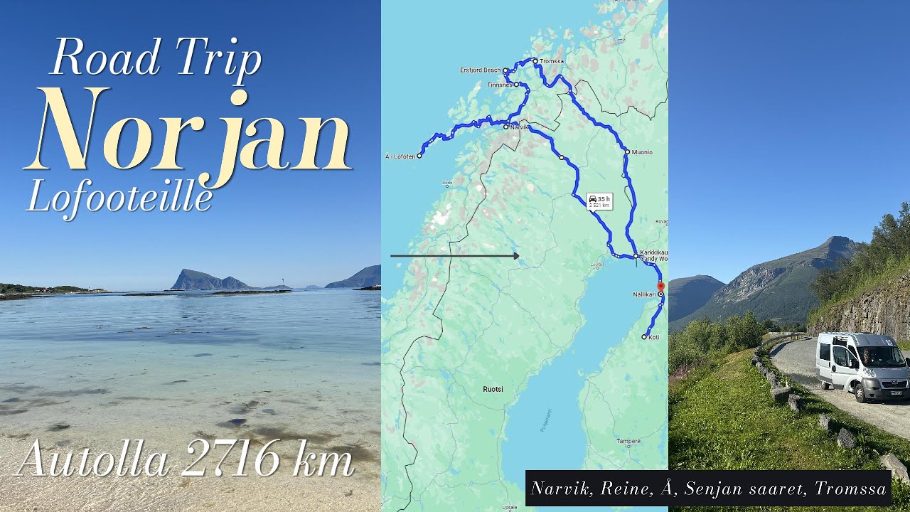 Roadtrippi Norjan Lofooteille, autolla 2716km