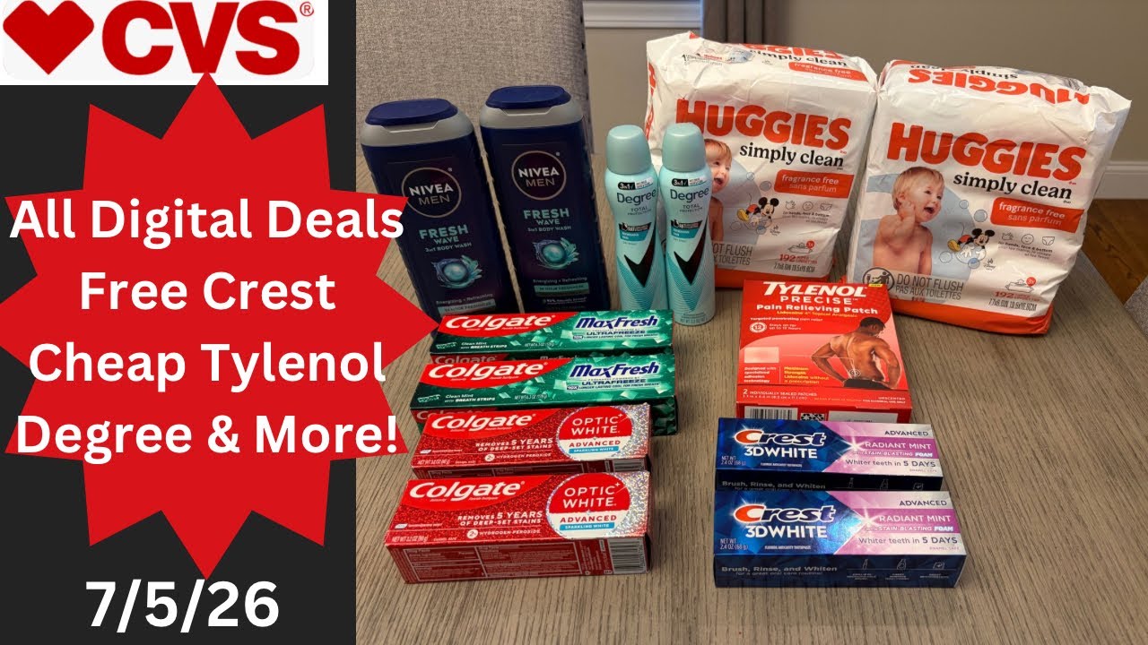 Еженедельные цифровые акции в CVS: БЕСПЛАТНЫЙ Crest, дешевые Degree, Nivea, Tylenol и многое друг...