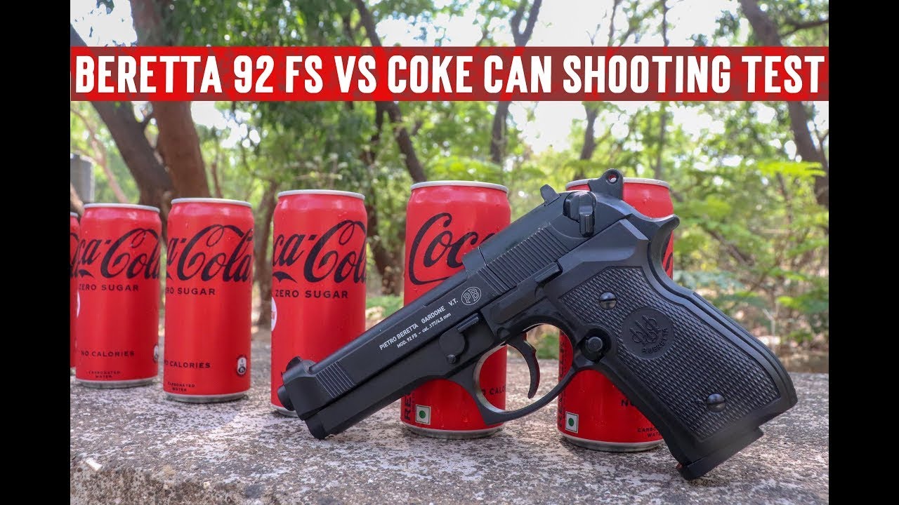 Umarex Beretta 92fs co2  177 air pistol vs coke can shooting test