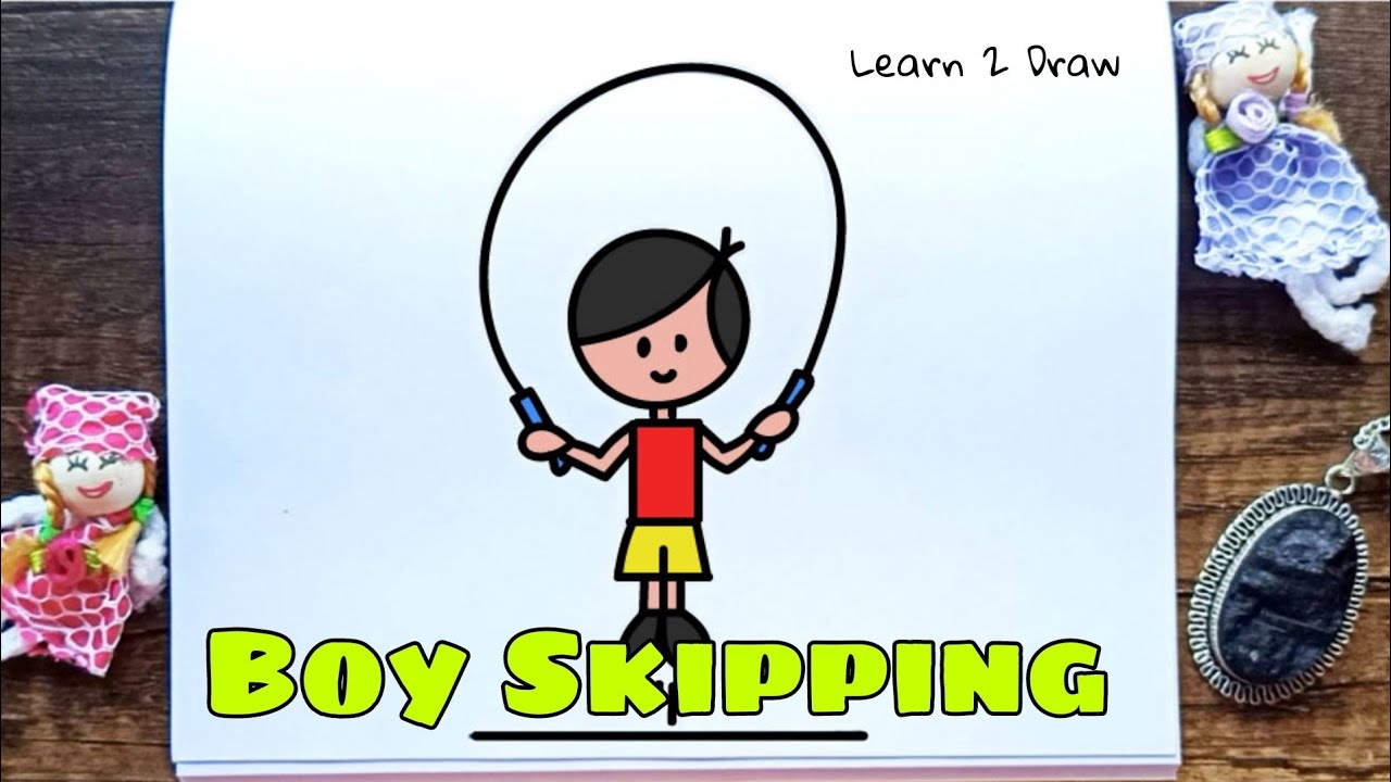 How to draw a Boy Skipping - Easy Drawing videos for kids Toddlers Preschoolers